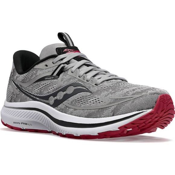 Saucony Men's 10.5 Wide Omni 21 running shoes Alloy/Garnet colorway
